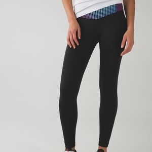 Lululemon Black Leggings Cosmic Dot Waistband
